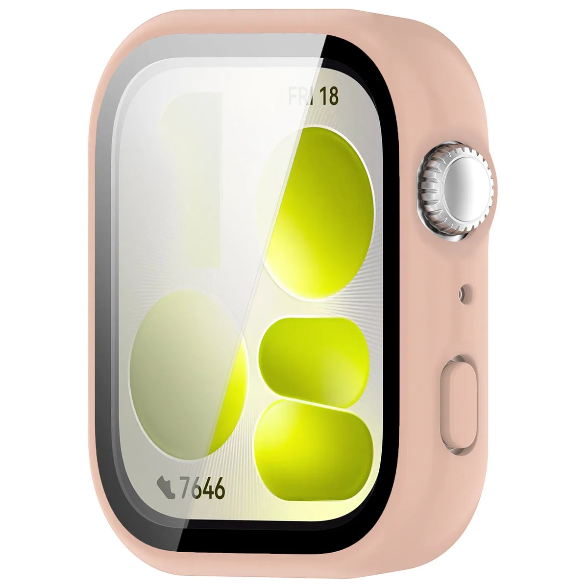 Schutzhülle mit Glas für Huawei Watch Fit 5, Bizon Case Watch Adamo, mattes Rosa