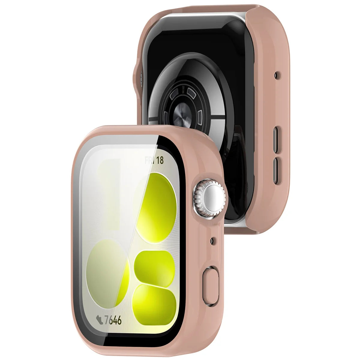 Schutzhülle mit Glas für Huawei Watch Fit 5, Bizon Case Watch Adamo, Rosa