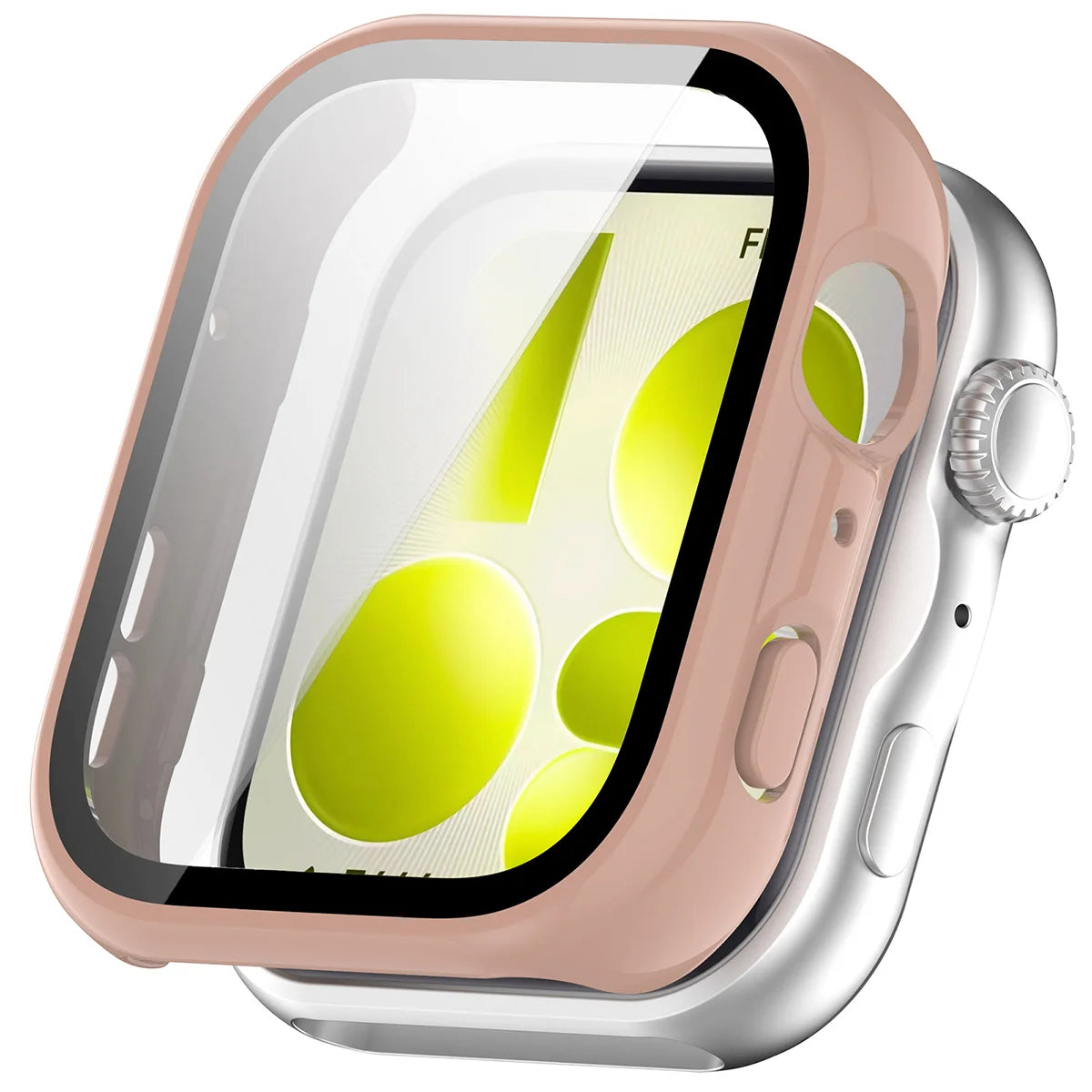 Schutzhülle mit Glas für Huawei Watch Fit 5, Bizon Case Watch Adamo, Rosa