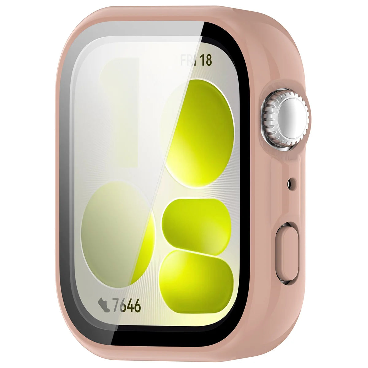 Schutzhülle mit Glas für Huawei Watch Fit 5, Bizon Case Watch Adamo, Rosa