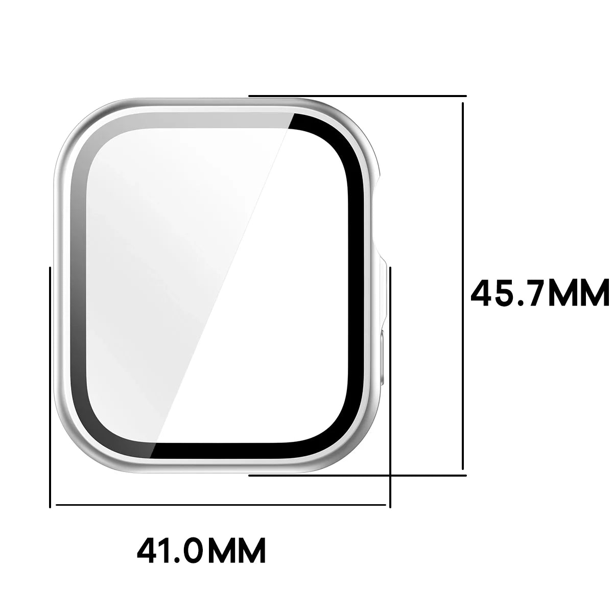 Schutzhülle mit Glas für Huawei Watch Fit 5, Bizon Case Watch Adamo, mattes Silbern