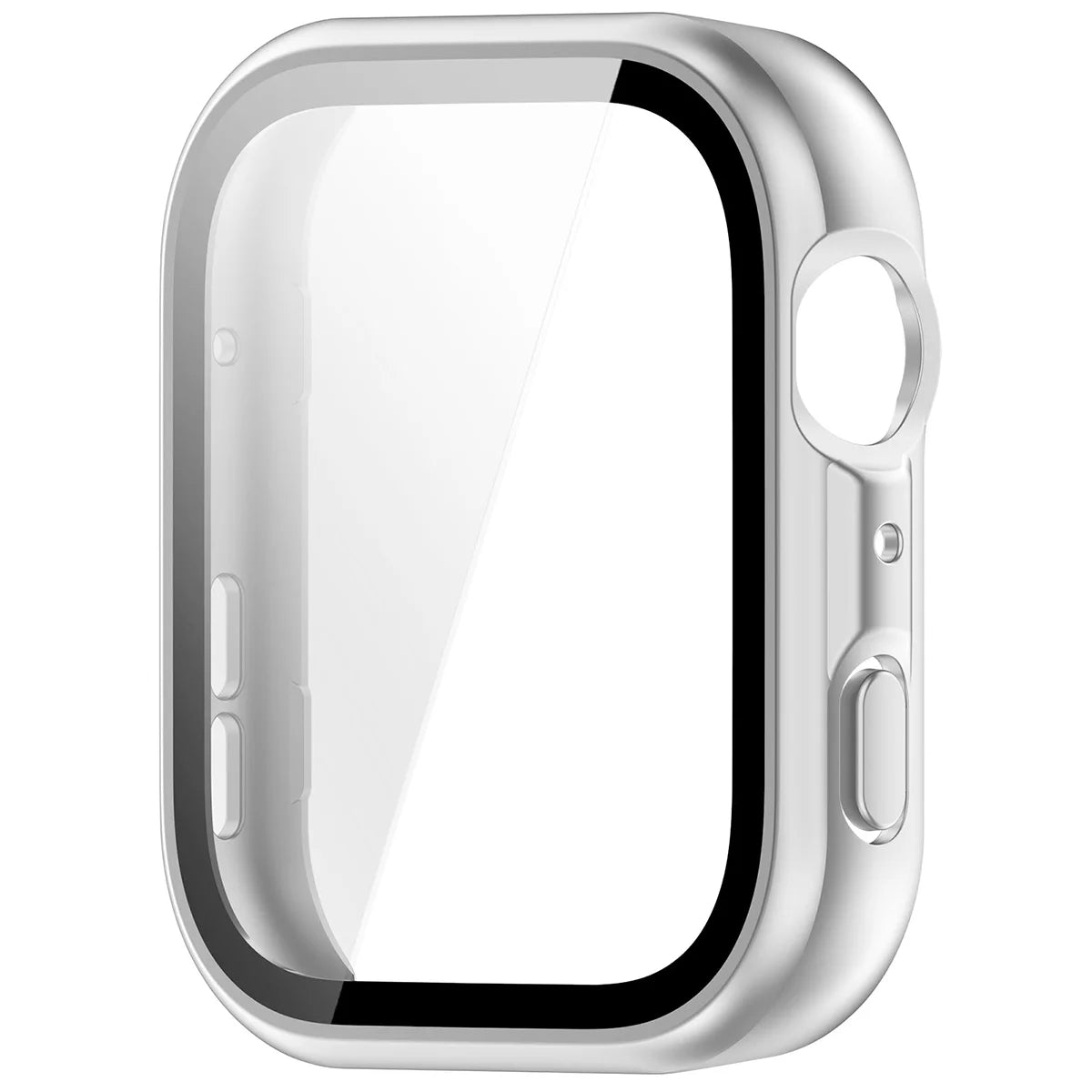 Schutzhülle mit Glas für Huawei Watch Fit 5, Bizon Case Watch Adamo, mattes Silbern