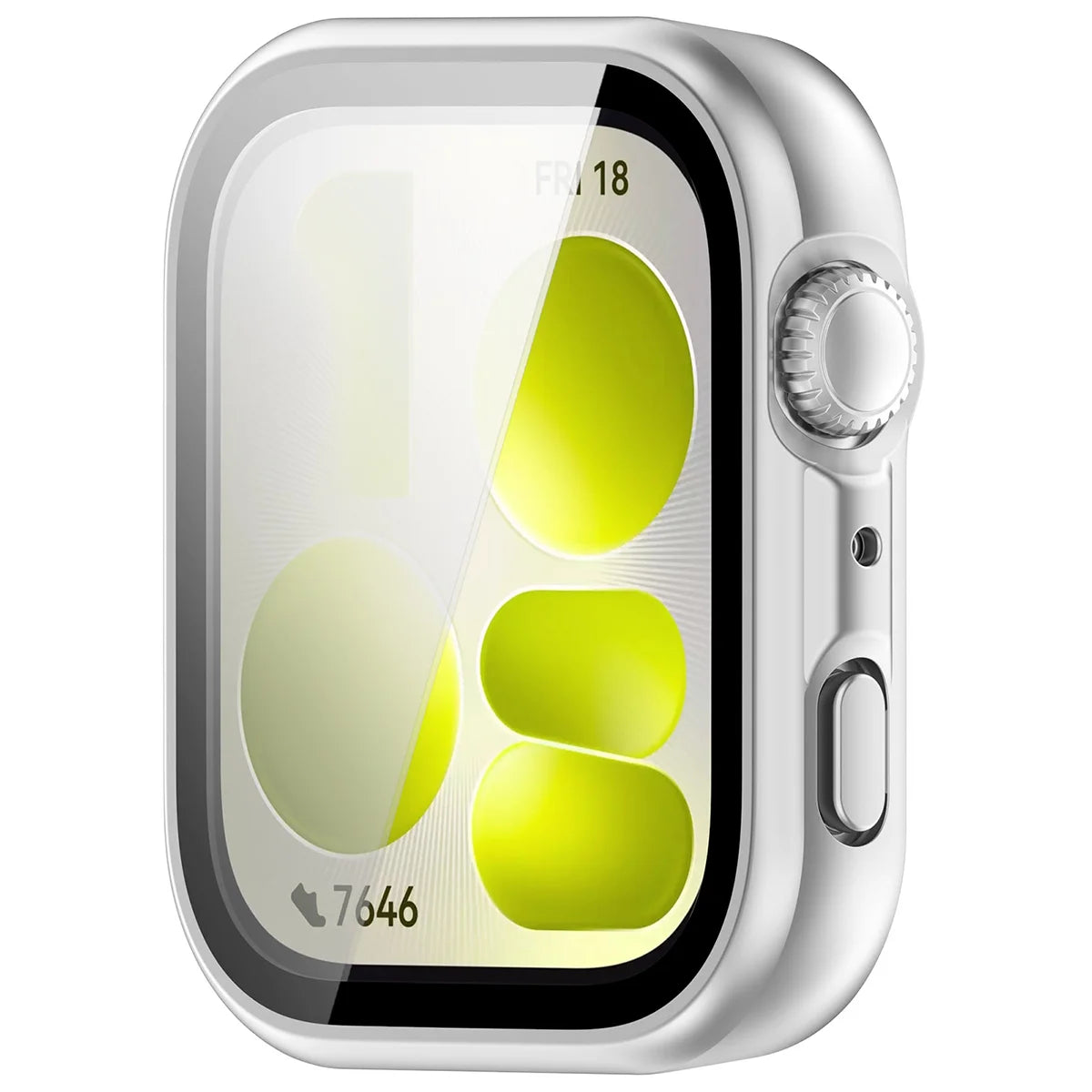 Schutzhülle mit Glas für Huawei Watch Fit 5, Bizon Case Watch Adamo, mattes Silbern