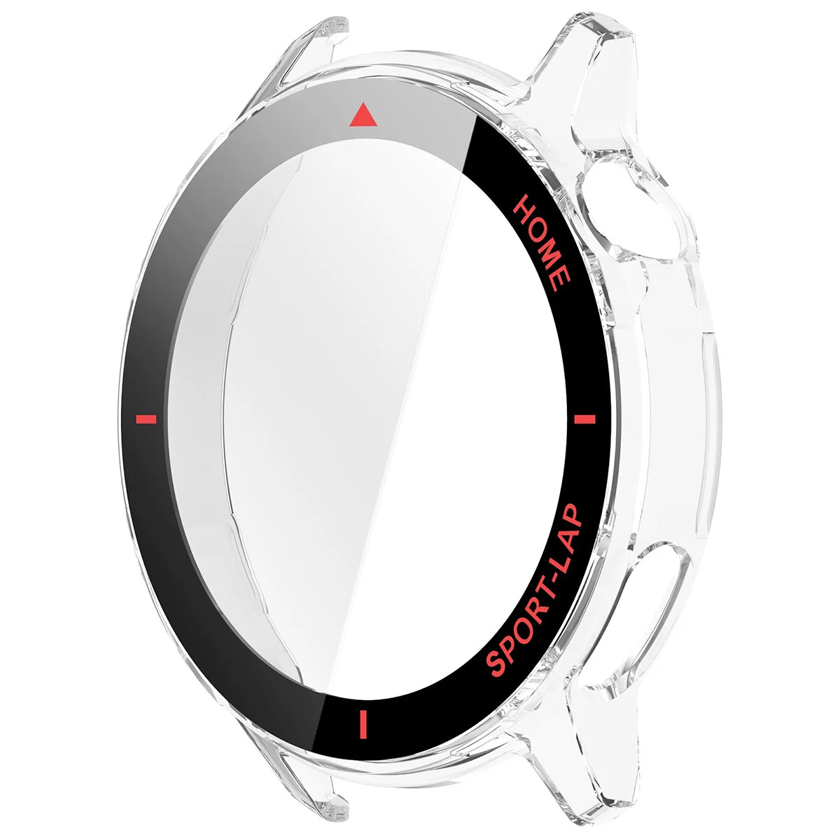 Schutzhülle mit Glas für Huawei Watch GT Runner 2, Bizon Case Watch Adamo, Transparent-Rot