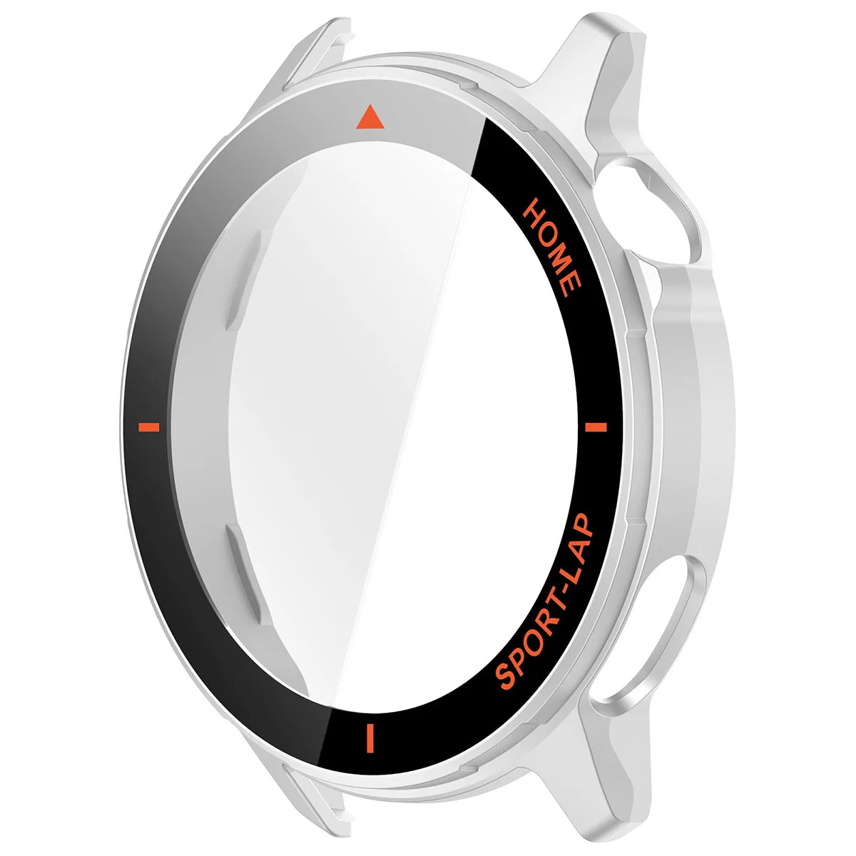 Schutzhülle mit Glas für Huawei Watch GT Runner 2, Bizon Case Watch Adamo, satiniertes Silber-Orange