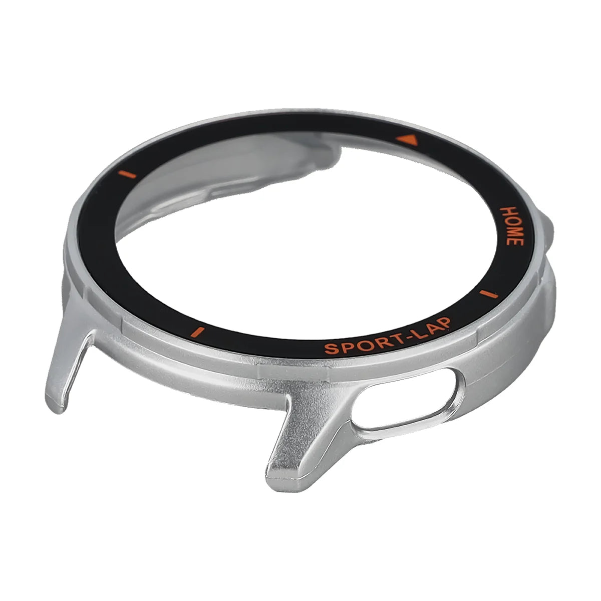 Schutzhülle mit Glas für Huawei Watch GT Runner 2, Bizon Case Watch Adamo, satiniertes Silber-Orange
