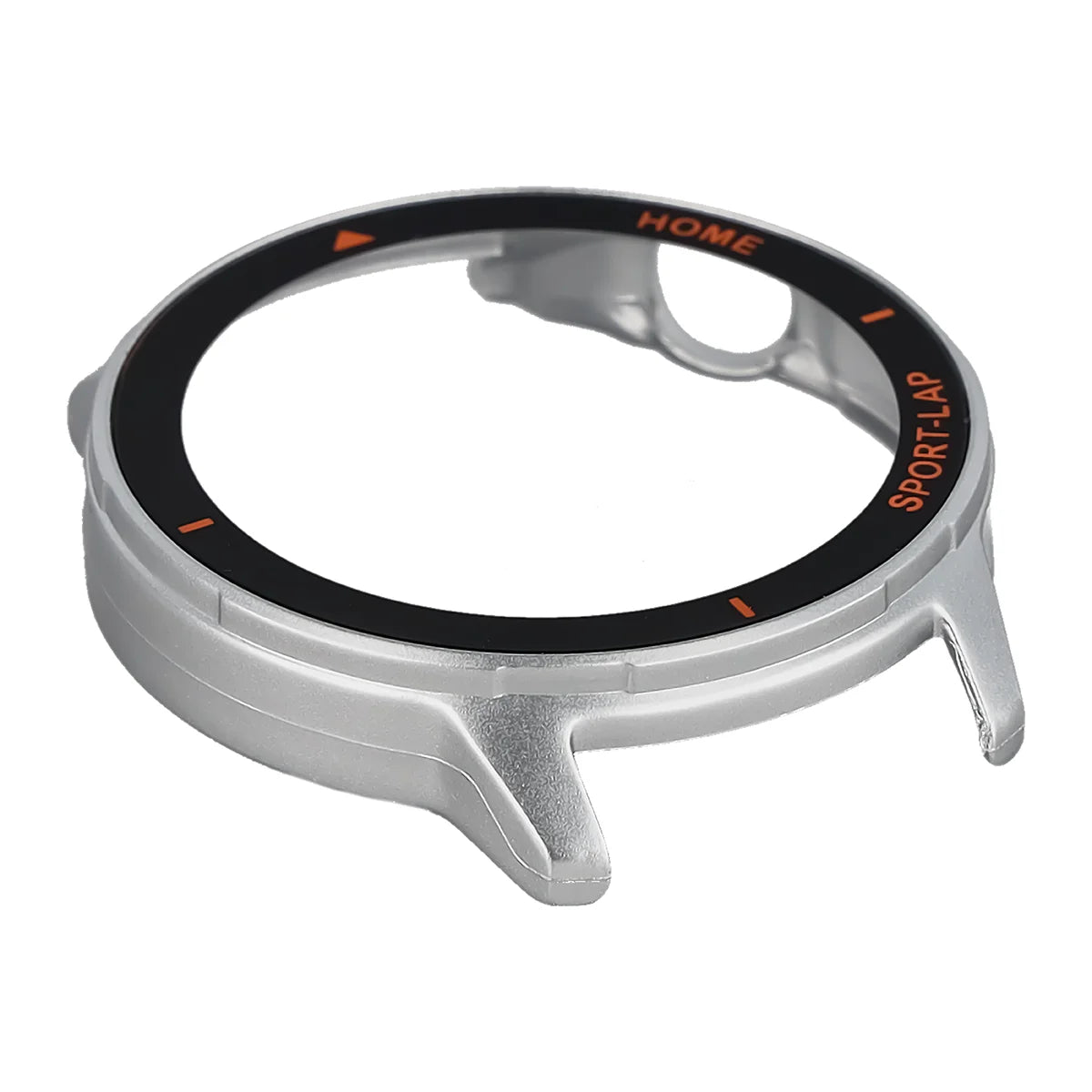 Schutzhülle mit Glas für Huawei Watch GT Runner 2, Bizon Case Watch Adamo, satiniertes Silber-Orange