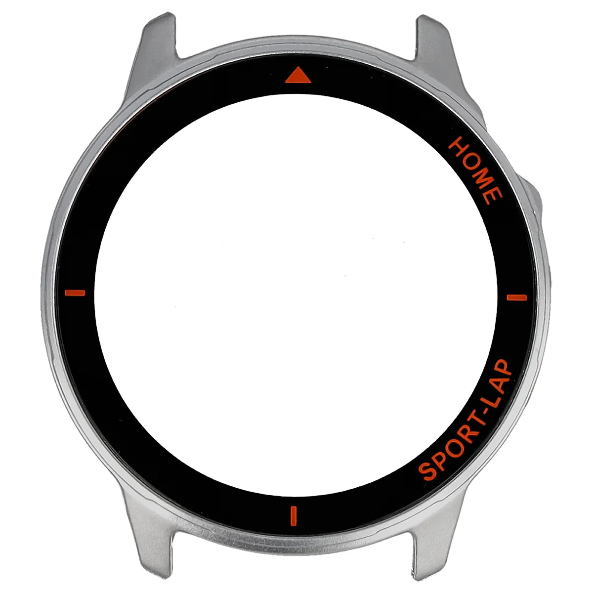 Schutzhülle mit Glas für Huawei Watch GT Runner 2, Bizon Case Watch Adamo, satiniertes Silber-Orange