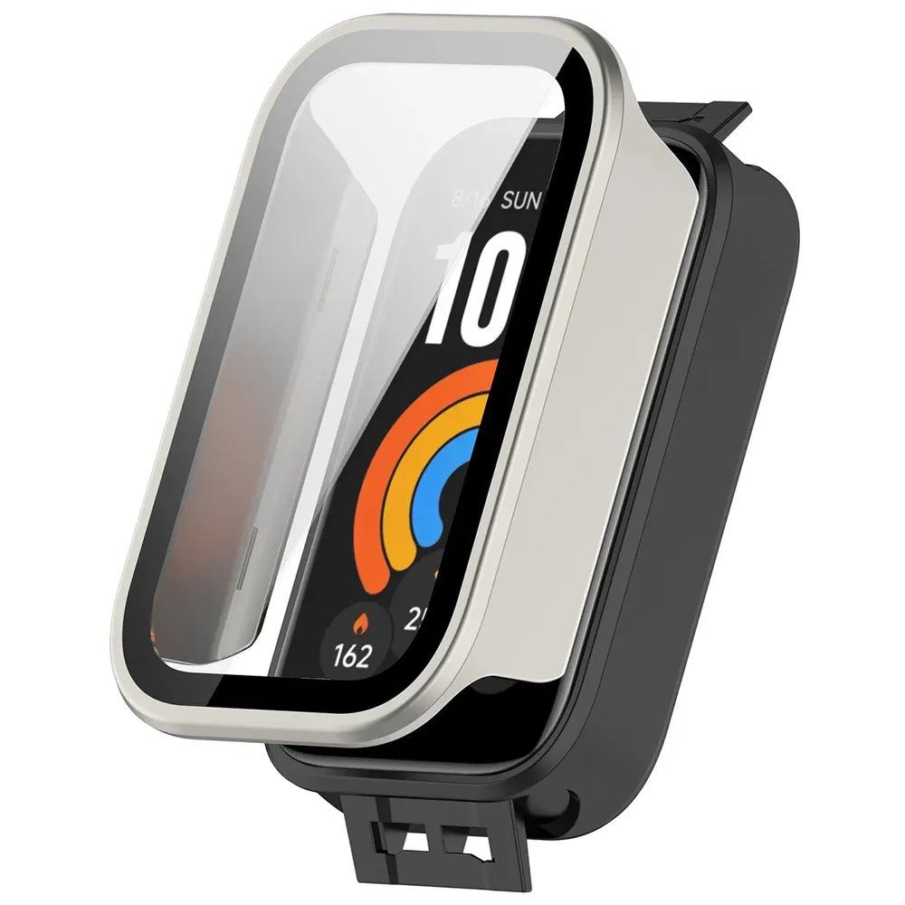 Schutzhülle mit Glas für Xiaomi Smart Band 11 Active, Bizon Case Watch Adamo, Satin Champagner (4/8)