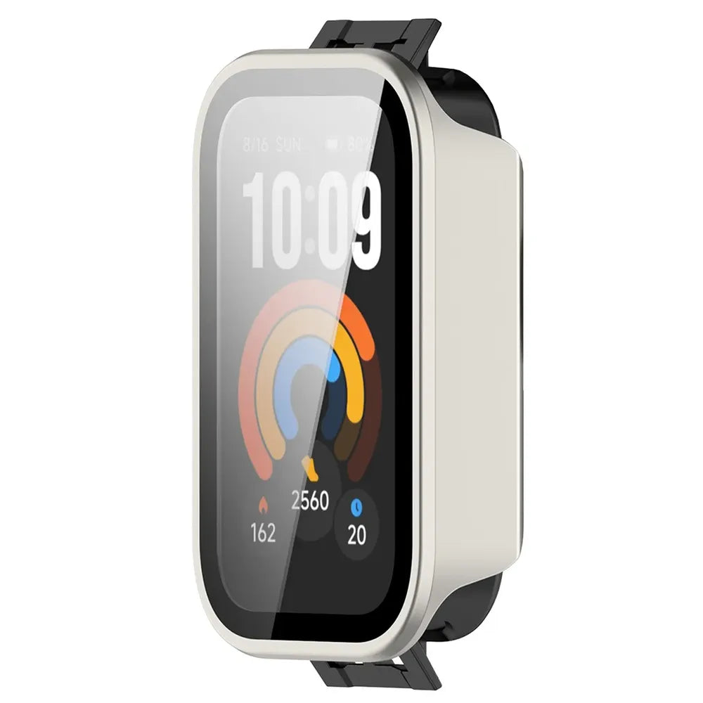 Schutzhülle mit Glas für Xiaomi Smart Band 11 Active, Bizon Case Watch Adamo, Satin Champagner (5/8)