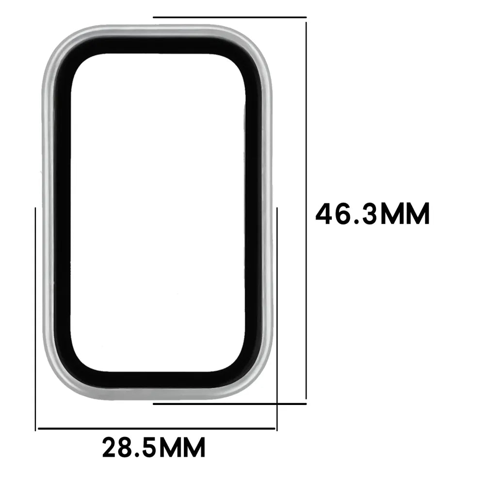 Schutzhülle mit Glas für Xiaomi Smart Band 11 Active, Bizon Case Watch Adamo, satiniertes Silbern (2/8)
