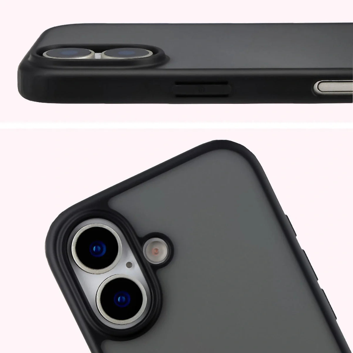 Handyhülle für iPhone 17, Bizon Case Angelo, Getönte mit schwarzem Rahmen