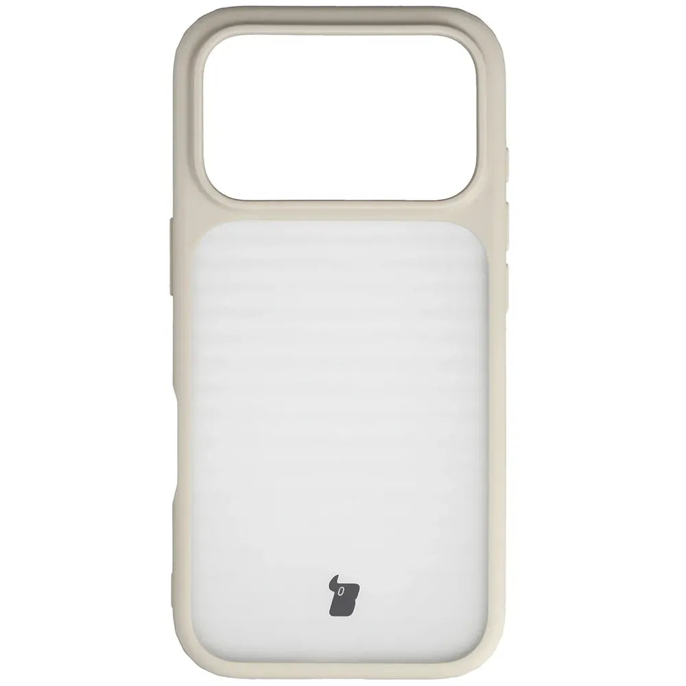 Handyhülle für iPhone 18 Pro / 17 Pro, Bizon Case Angelo, Semitransparent mit beigem Rahmen (2/6)