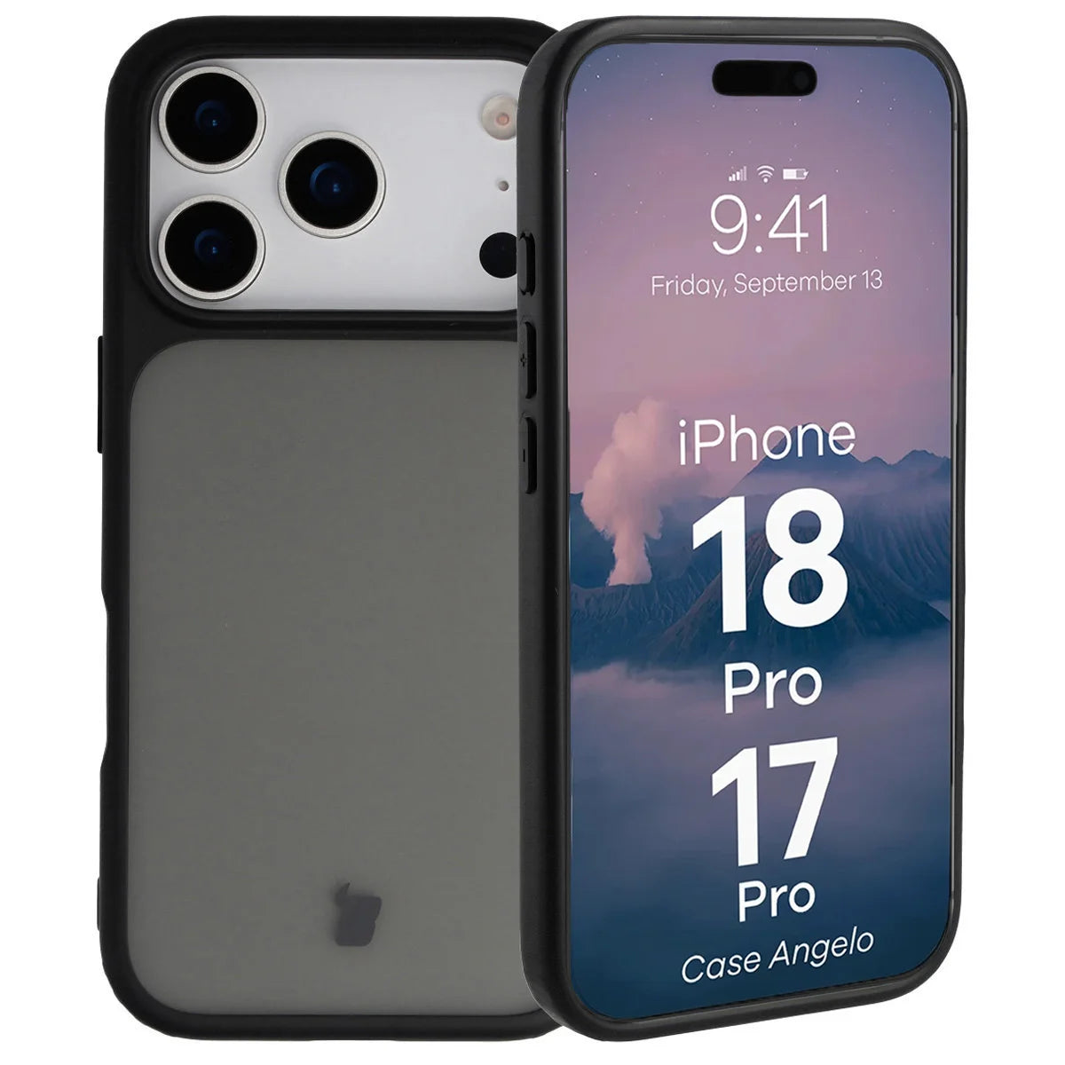 Handyhülle für iPhone 18 Pro / 17 Pro, Bizon Case Angelo, Getönte mit schwarzem Rahmen (1/6)