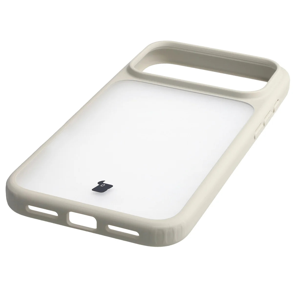 Handyhülle für iPhone 18 Pro Max / 17 Pro Max, Bizon Case Angelo, Semitransparent mit beigem Rahmen (5/6)