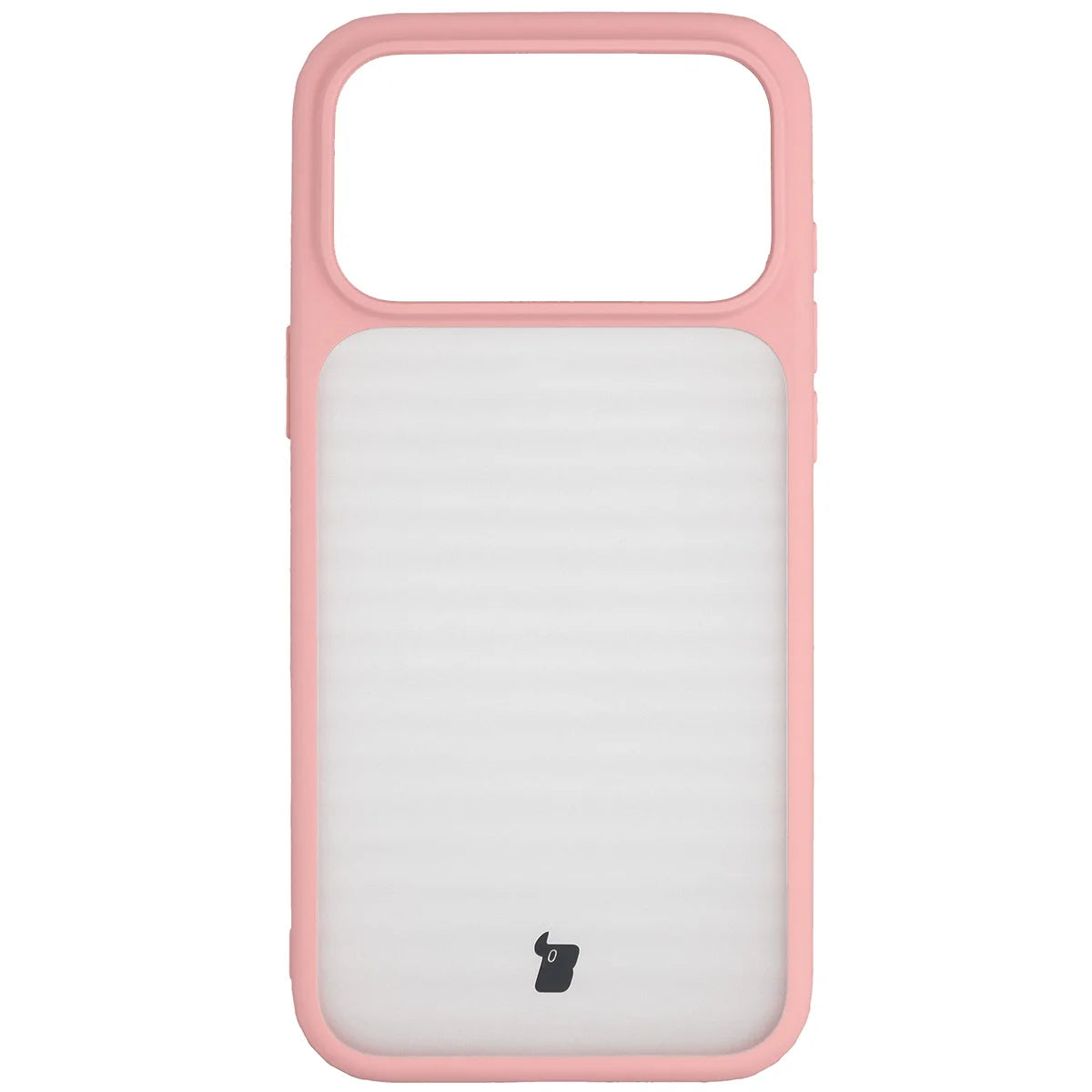 Handyhülle für iPhone 18 Pro Max / 17 Pro Max, Bizon Case Angelo, Semitransparent mit hellrosem Rahmen (2/6)