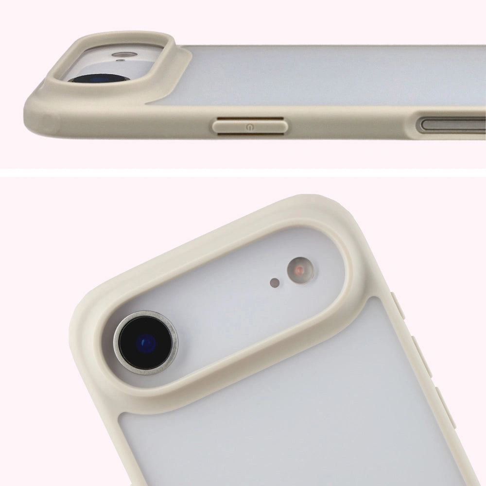 Handyhülle für iPhone Air, Bizon Case Angelo, Semitransparent mit beigem Rahmen