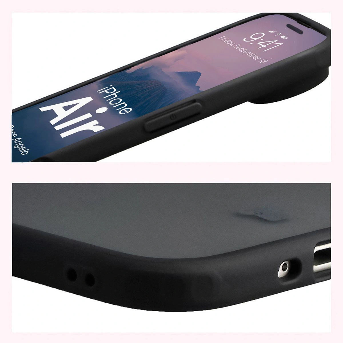 Handyhülle für iPhone Air, Bizon Case Angelo, Getönte mit schwarzem Rahmen
