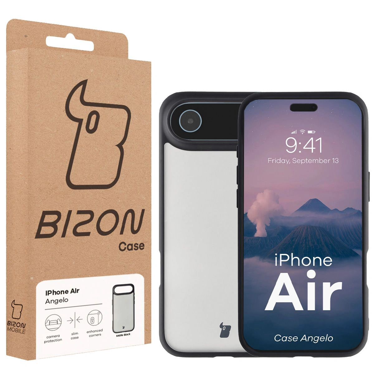 Handyhülle für iPhone Air, Bizon Case Angelo, Getönte mit schwarzem Rahmen