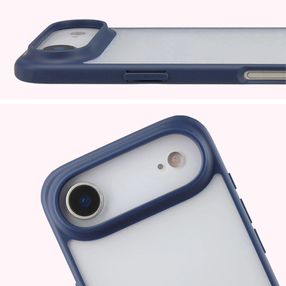 Handyhülle für iPhone Air, Bizon Case Angelo, Semitransparent mit dunkelblauem Rahmen