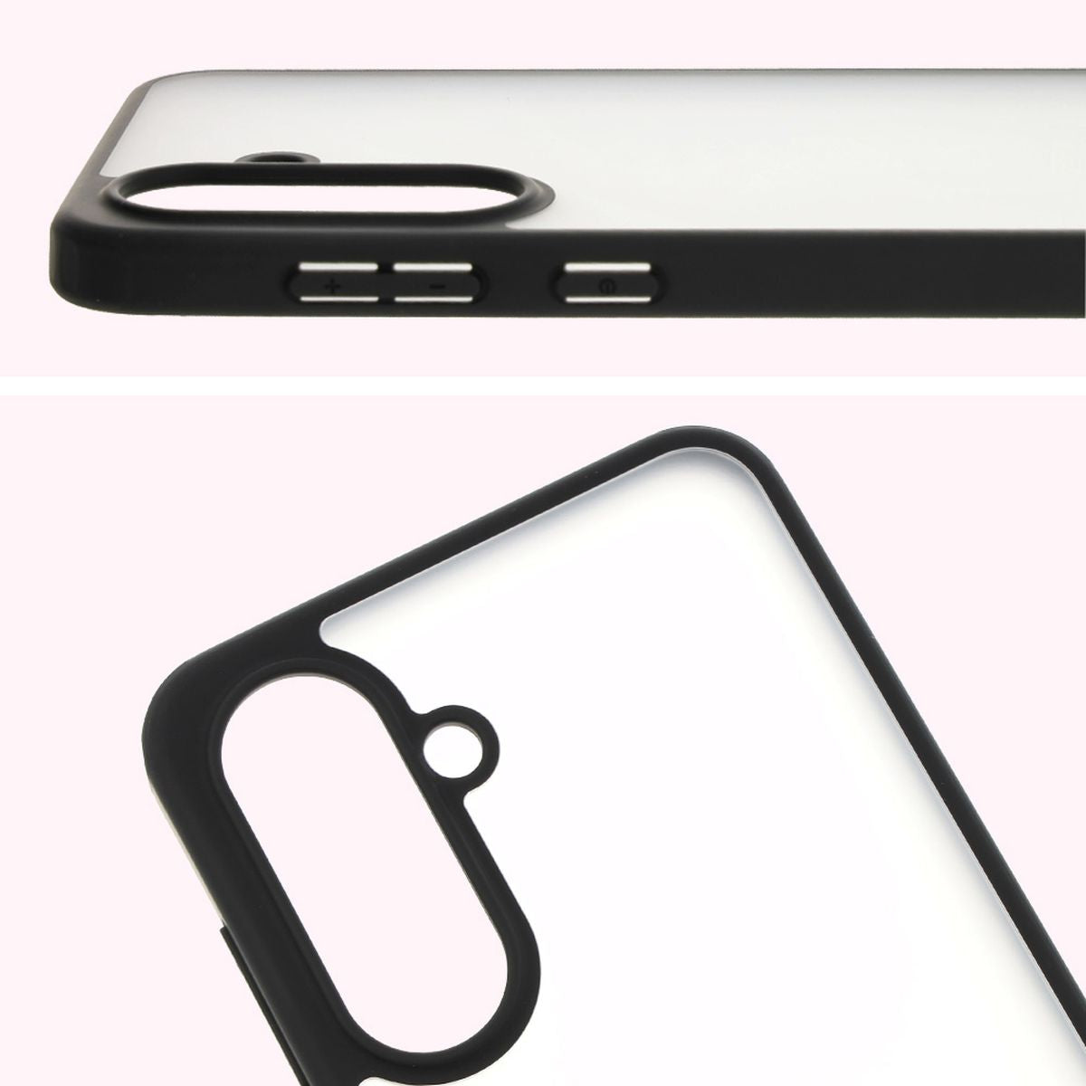 Handyhülle für Galaxy A36 5G, Bizon Case Angelo, Durchscheinend mit schwarzem Rahmen