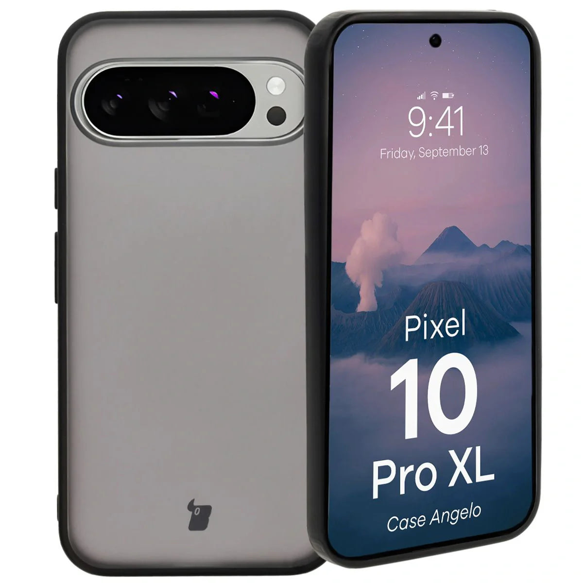 Handyhülle für Pixel 10 Pro XL, Bizon Case Angelo, Durchscheinend mit schwarzem Rahmen