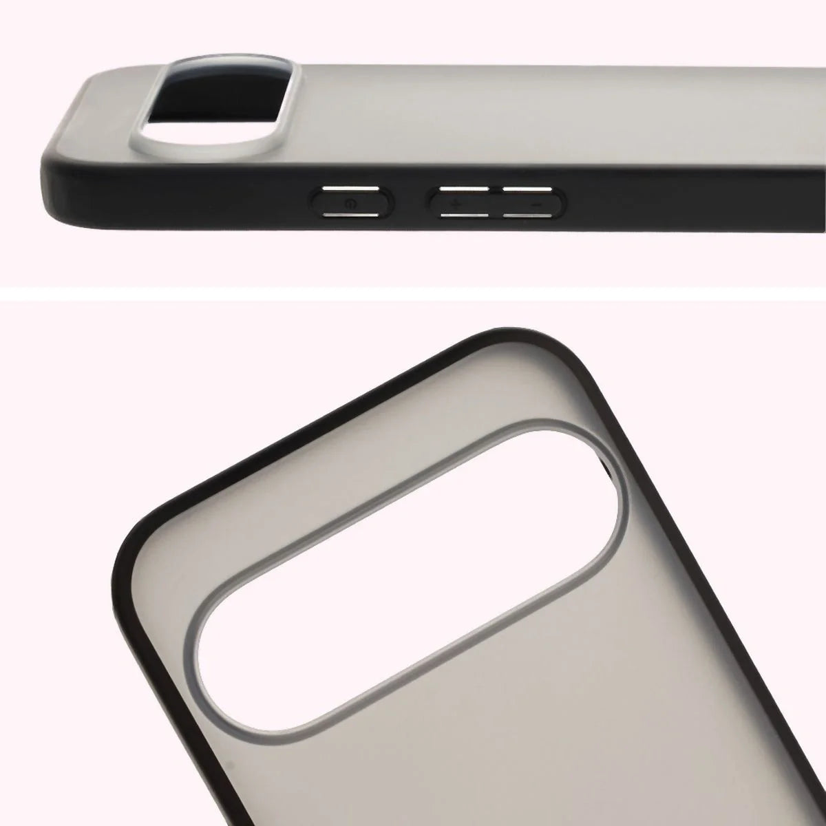 Handyhülle für Pixel 10 Pro XL, Bizon Case Angelo, Durchscheinend mit schwarzem Rahmen