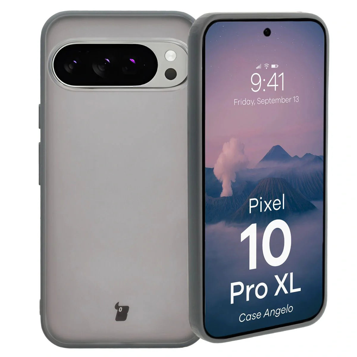 Handyhülle für Pixel 10 Pro XL, Bizon Case Angelo, Durchscheinend mit grauem Rahmen
