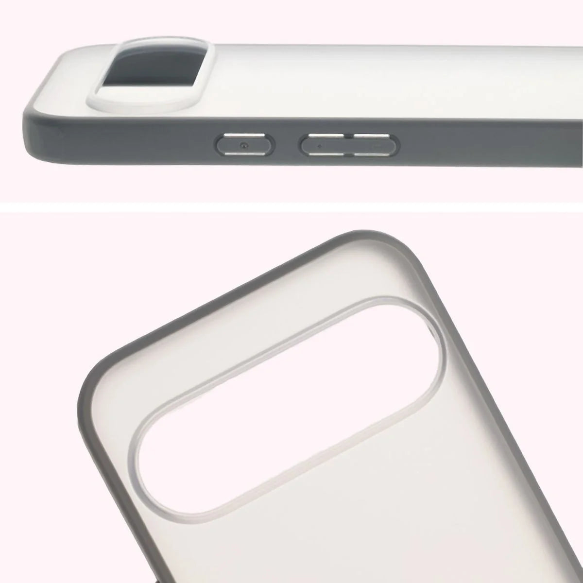 Handyhülle für Pixel 10 Pro XL, Bizon Case Angelo, Durchscheinend mit grauem Rahmen
