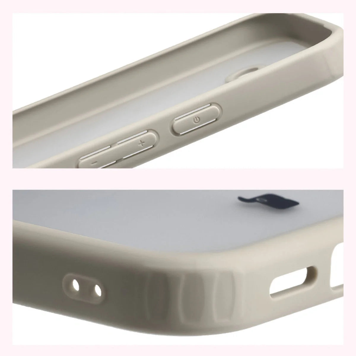 Handyhülle für Google Pixel 10a, Bizon Case Angelo, Semitransparent mit beigem Rahmen