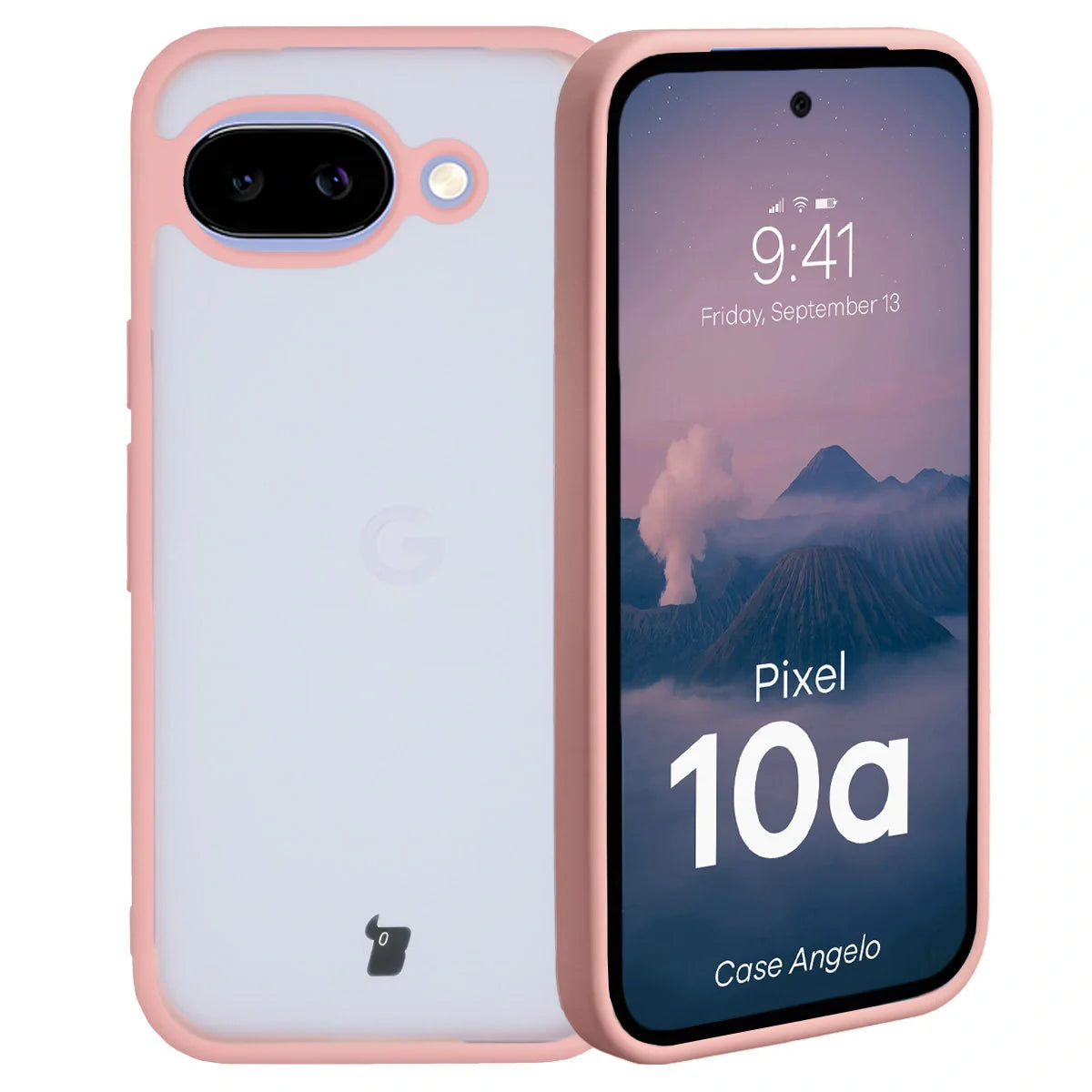Handyhülle für Google Pixel 10a, Bizon Case Angelo, Semitransparent mit hellrosa Rahmen