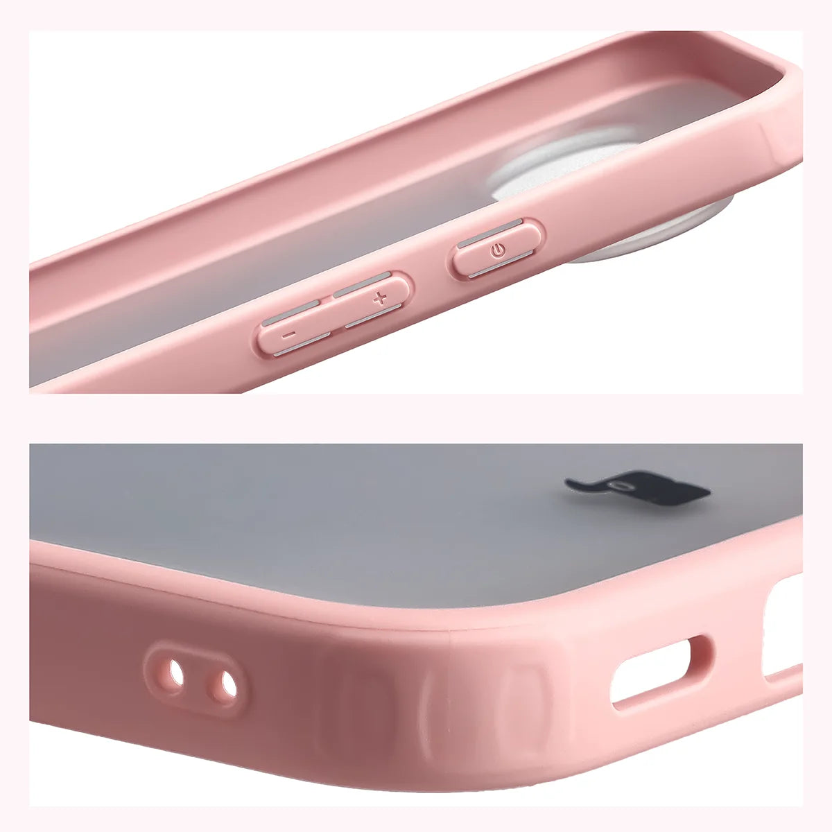 Handyhülle für Google Pixel 11 / 11 Pro / 10 / 10 Pro, Bizon Case Angelo, Semitransparent mit hellrosem Rahmen