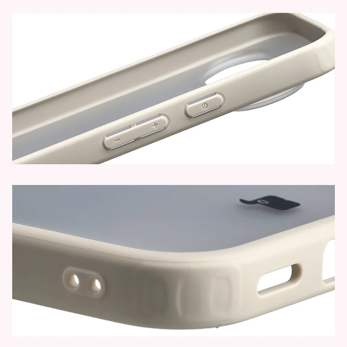Handyhülle für Google Pixel 11 Pro XL / 10 Pro XL, Bizon Case Angelo, Semitransparent mit beigem Rahmen