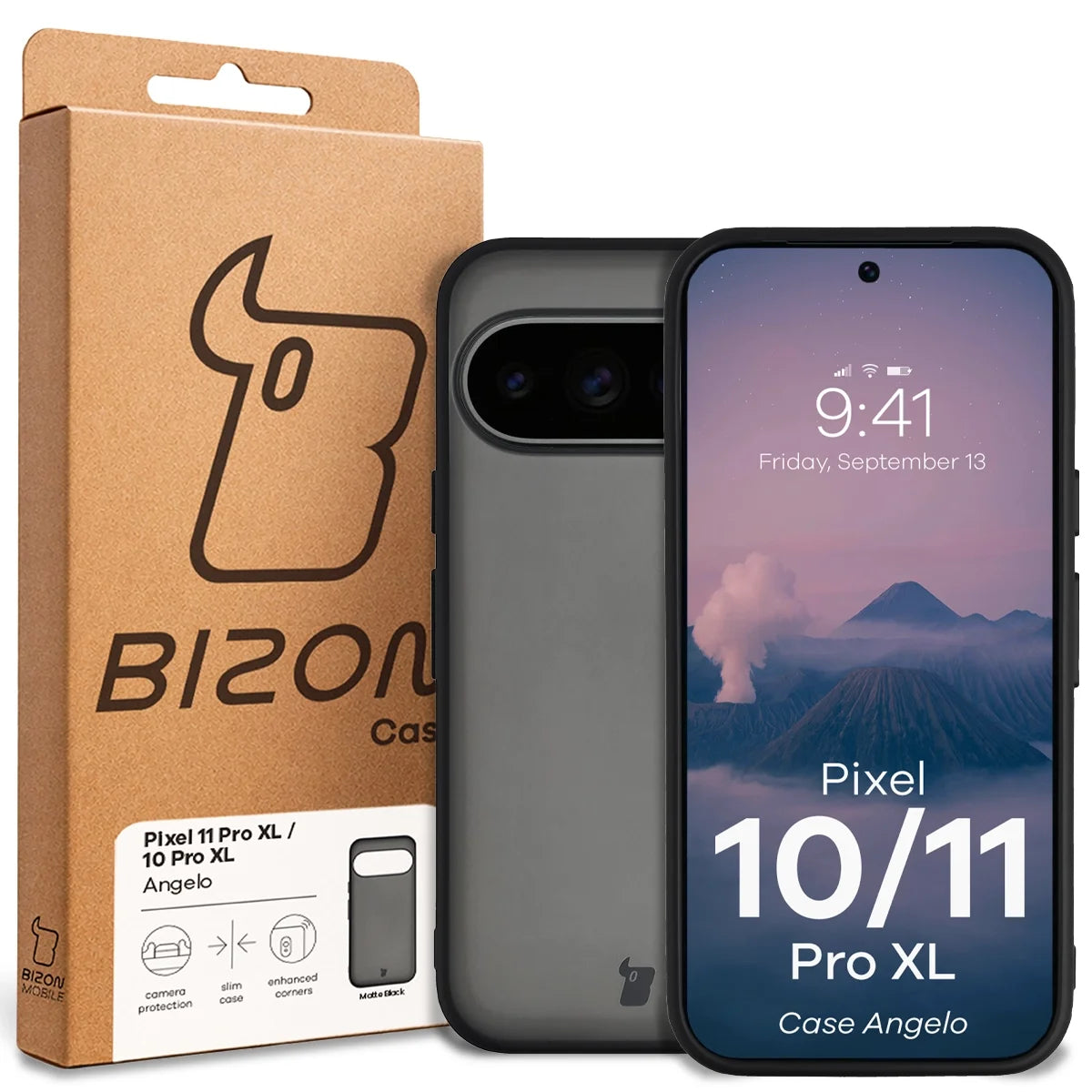 Handyhülle für Google Pixel 11 Pro XL / 10 Pro XL, Bizon Case Angelo, Getönte mit schwarzem Rahmen