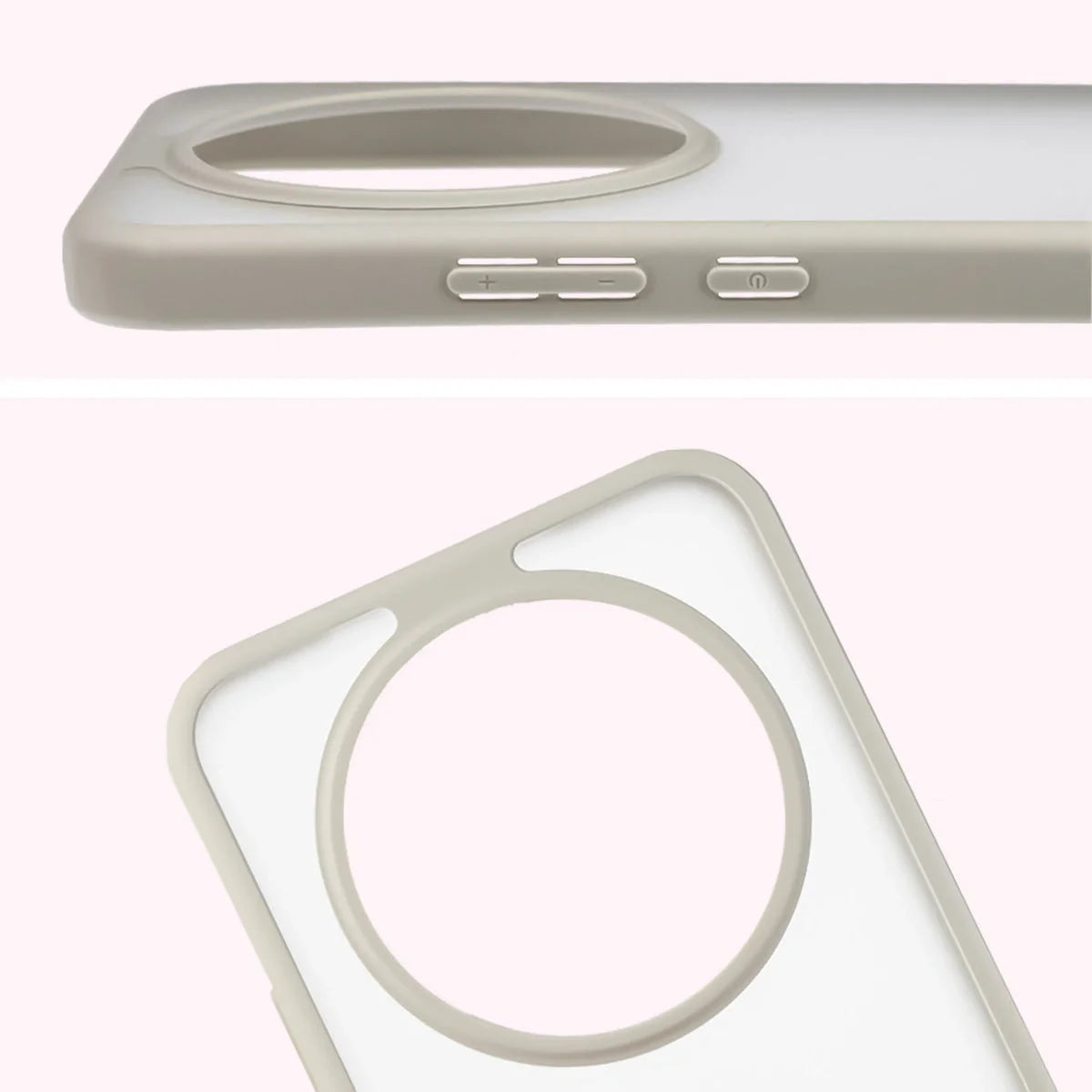 Handyhülle für Honor Magic8 Lite, Bizon Case Angelo, Semitransparent mit beigem Rahmen