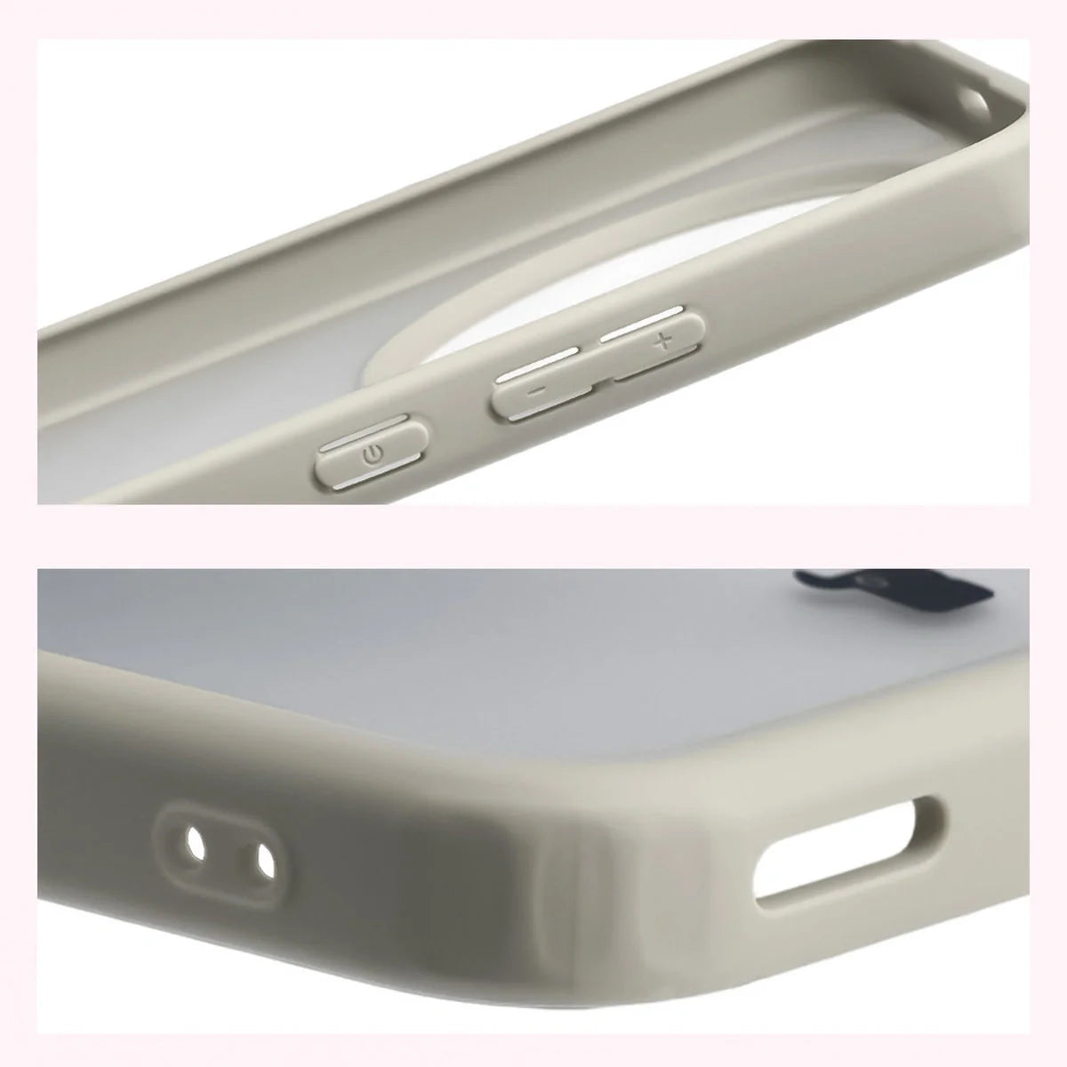 Handyhülle für Honor Magic8 Lite, Bizon Case Angelo, Semitransparent mit beigem Rahmen