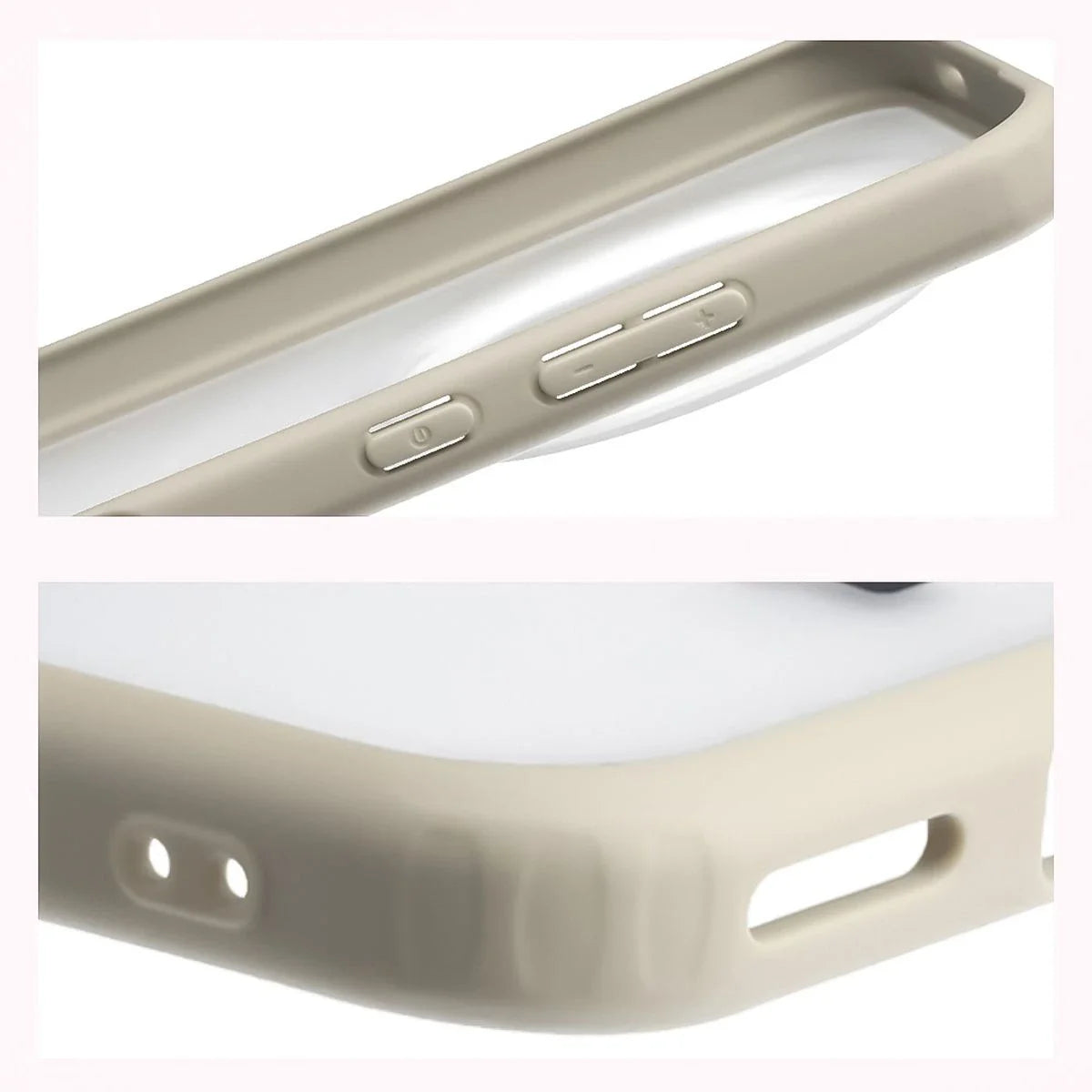 Handyhülle für Honor Magic8 Pro, Bizon Case Angelo, Semitransparent mit beigem Rahmen