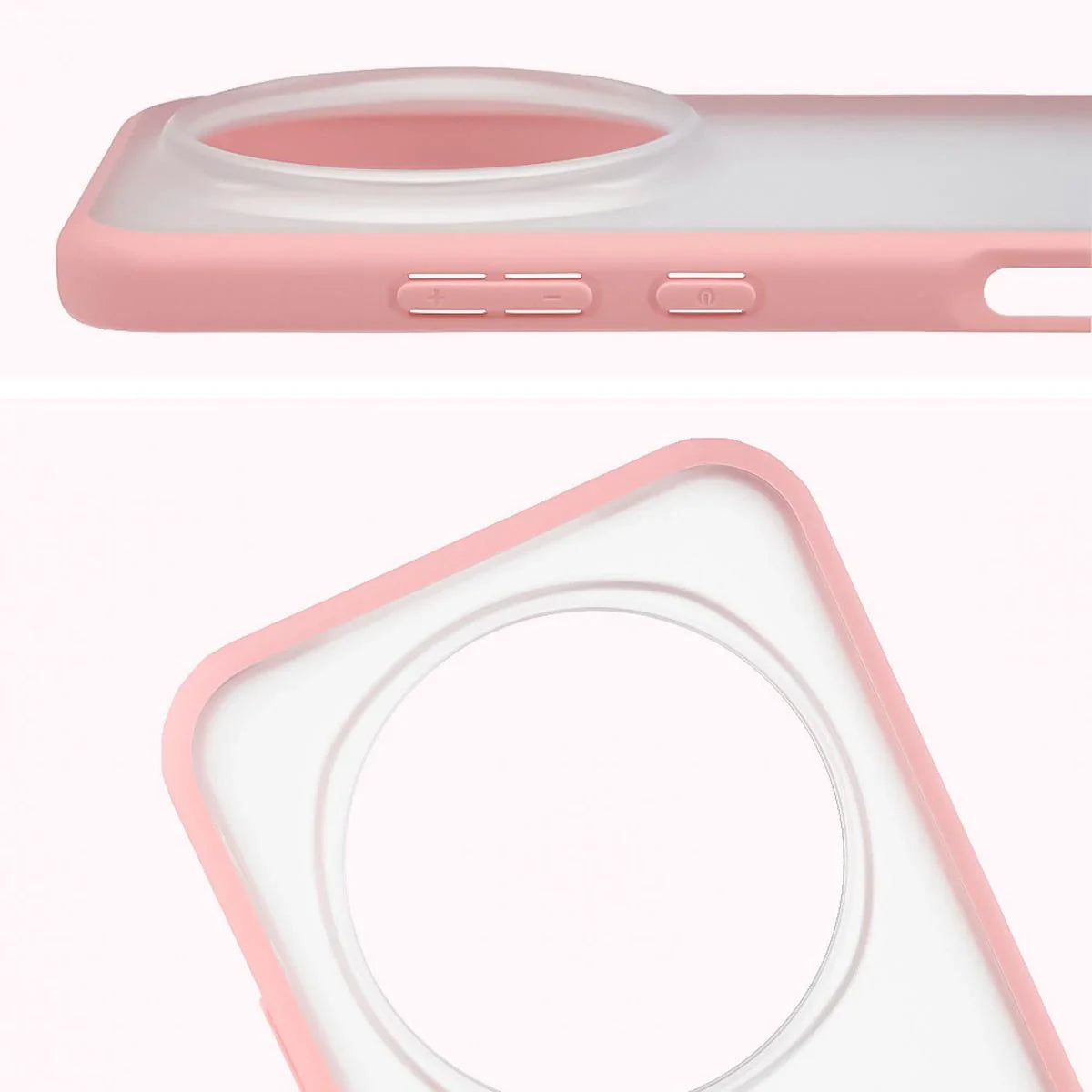 Handyhülle für Honor Magic8 Pro, Bizon Case Angelo, Semitransparent mit hellrosa Rahmen