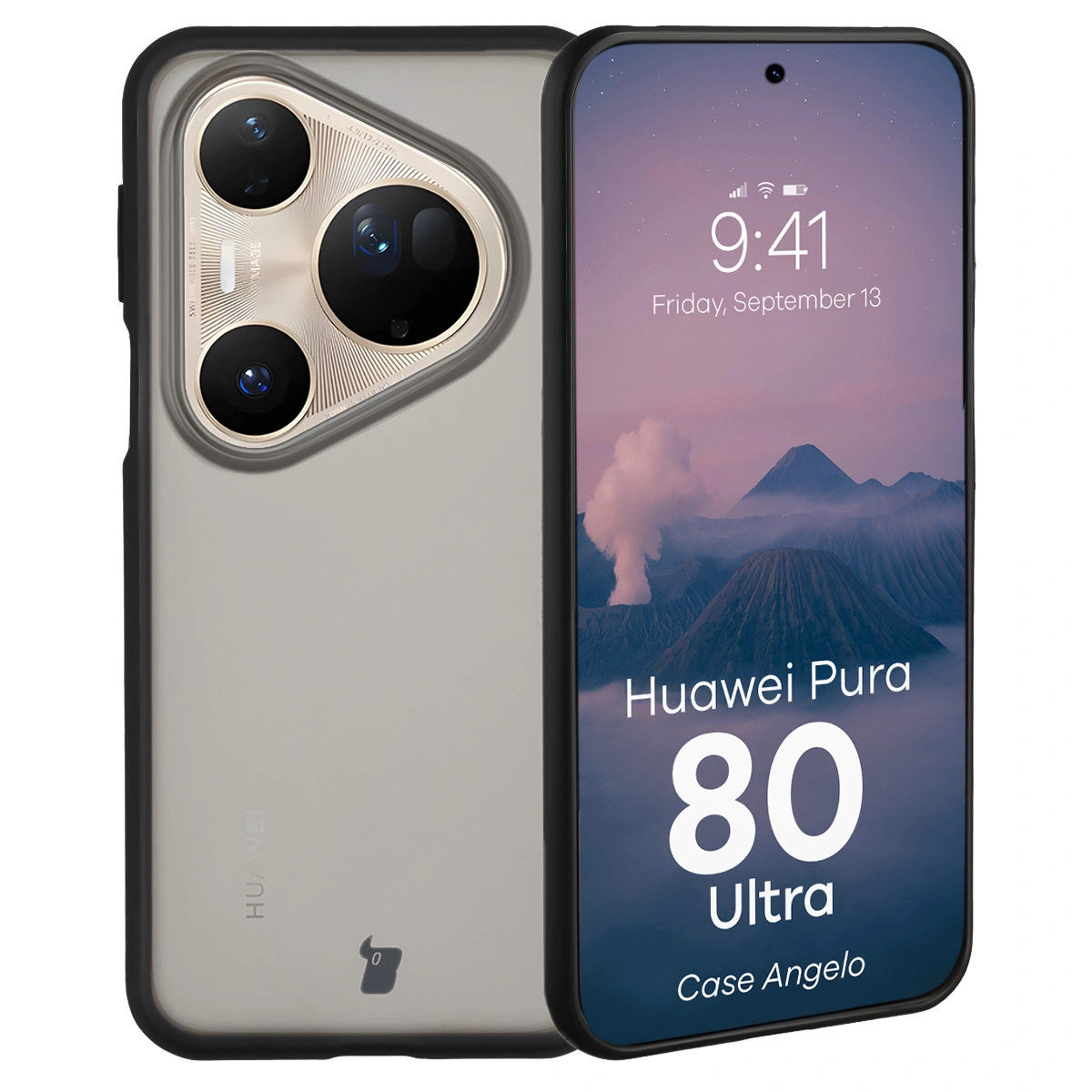 Handyhülle für Huawei Pura 80 Ultra, Bizon Case Angelo, Getönte mit schwarzem Rahmen