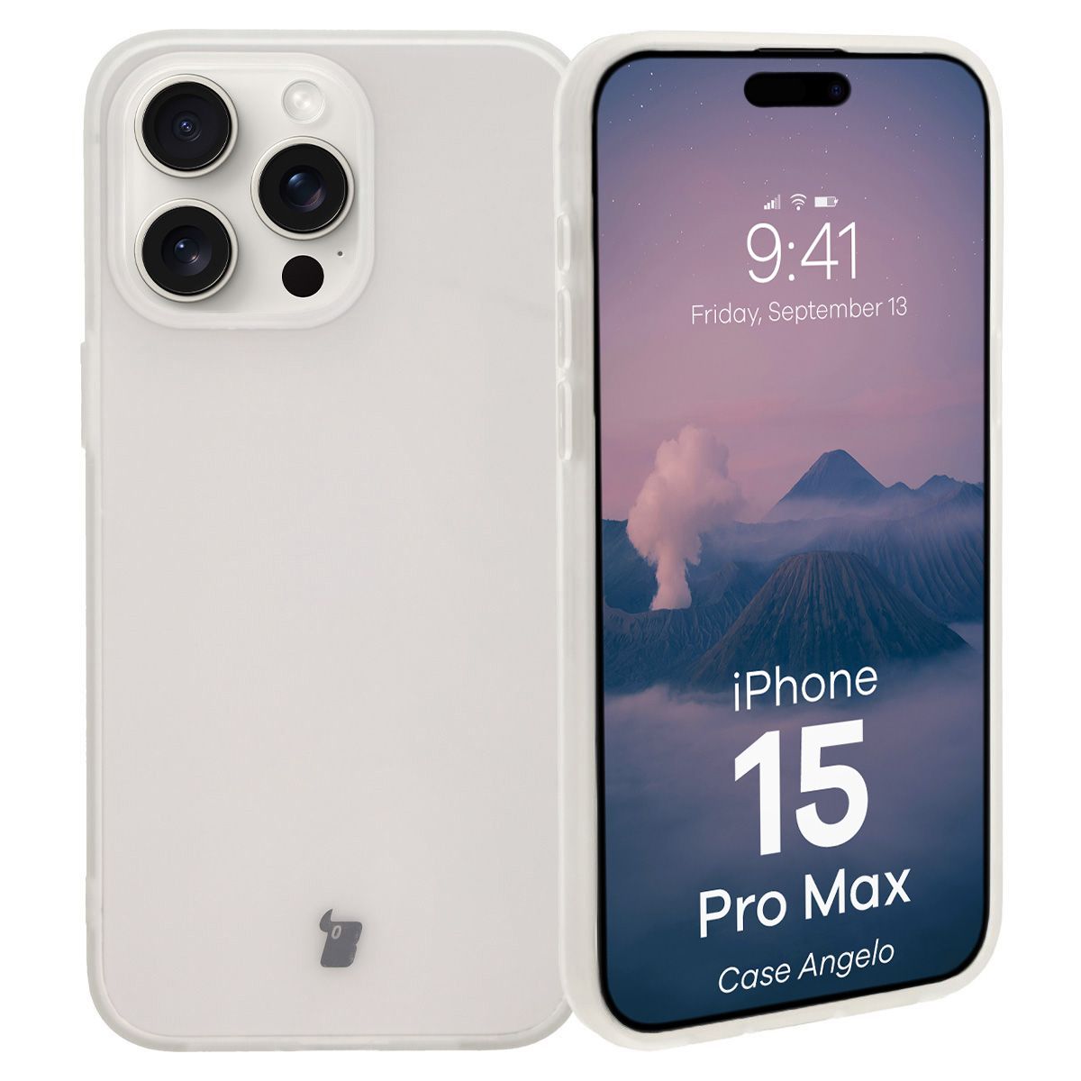 Handyhülle für iPhone 15 Pro Max, Bizon Case Angelo, Durchscheinend