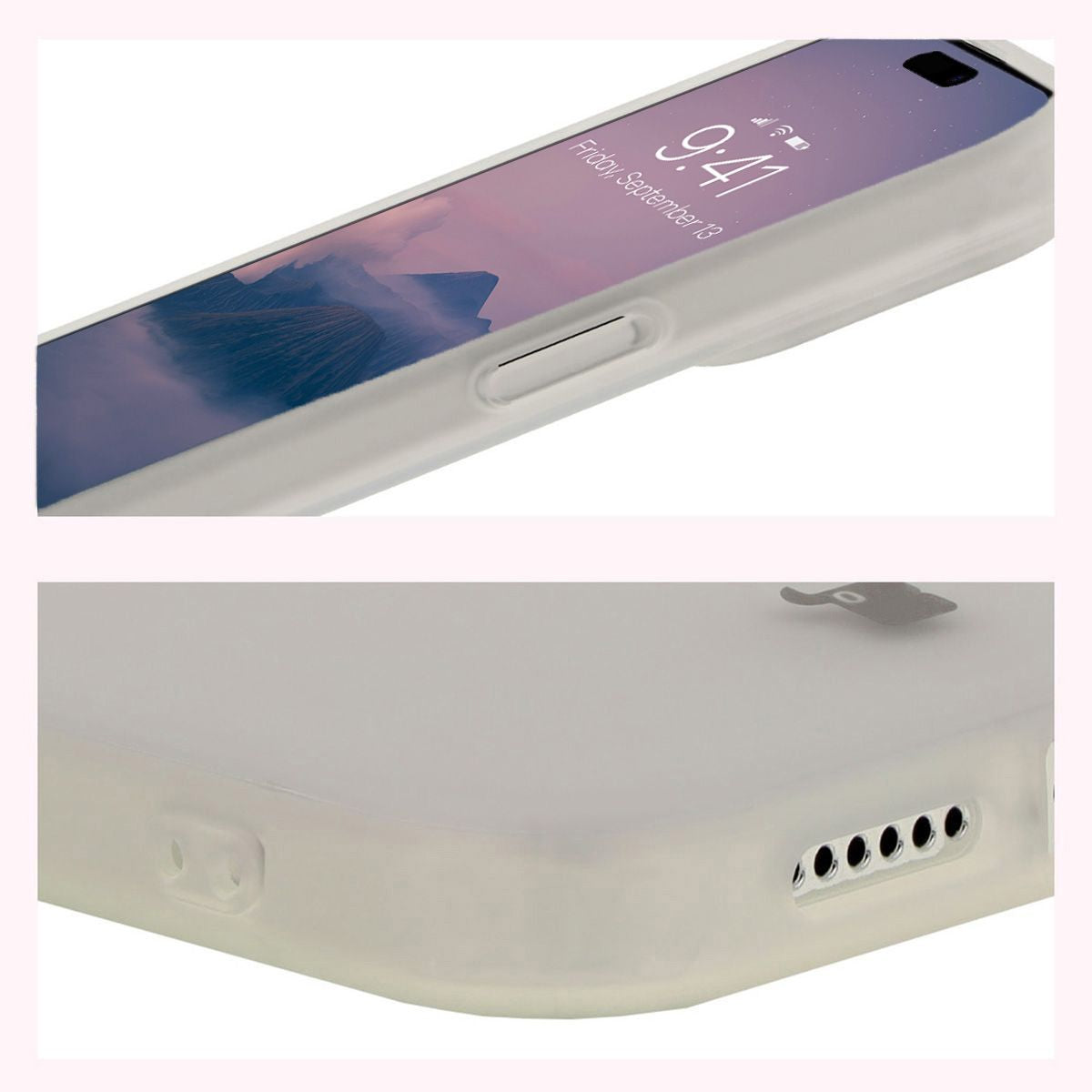 Handyhülle für iPhone 15 Pro Max, Bizon Case Angelo, Durchscheinend