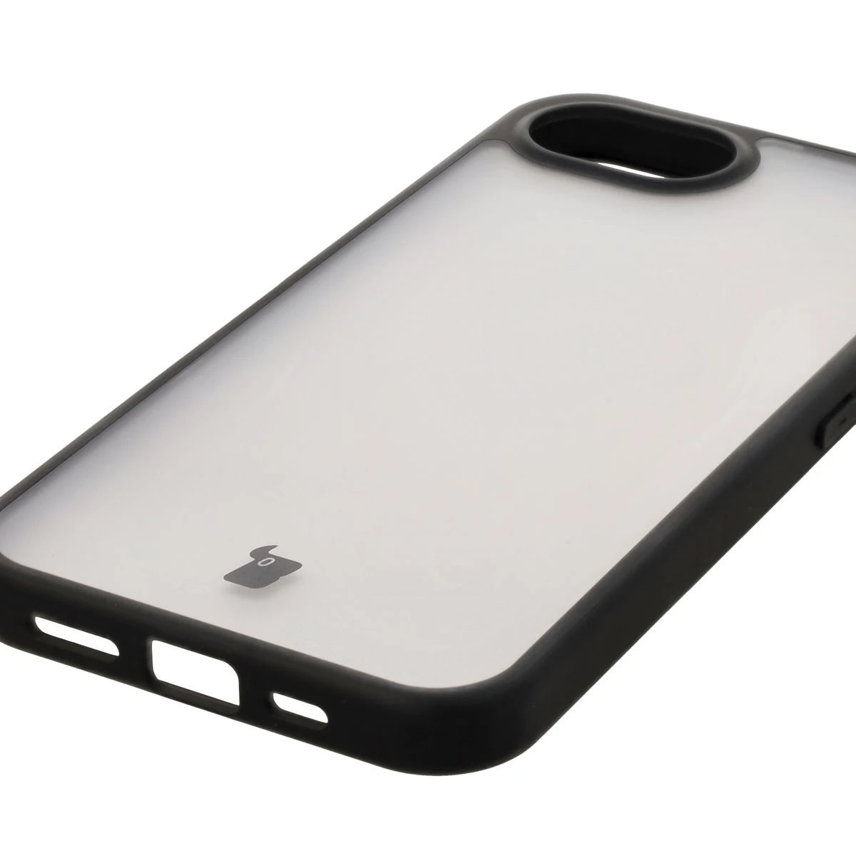Handyhülle für iPhone 17e / 16e, Bizon Case Angelo, Durchscheinend mit schwarzem Rahmen