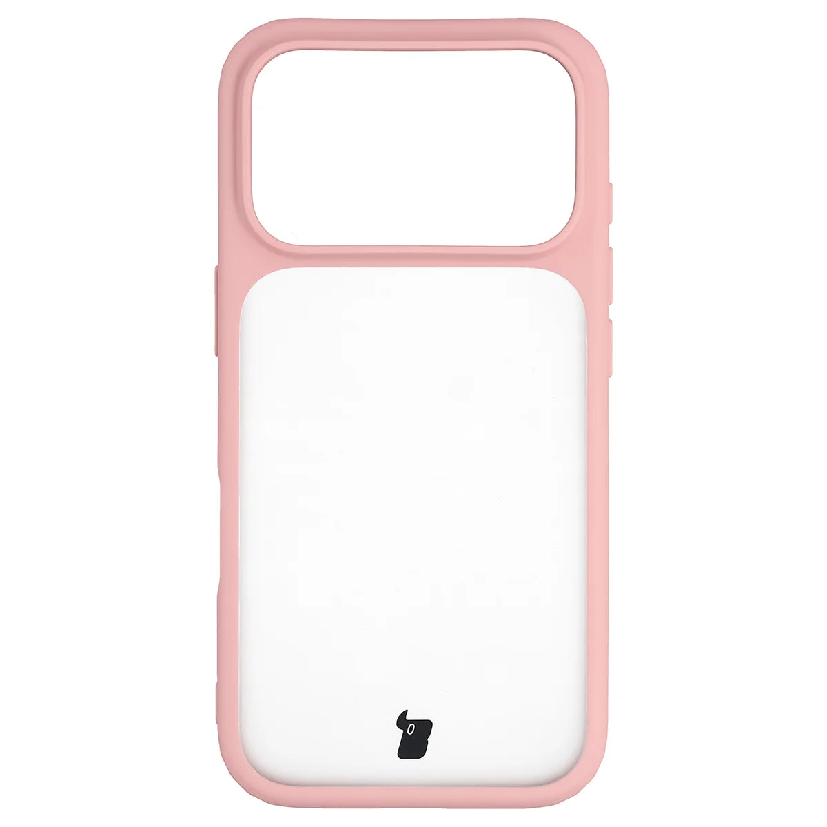 Handyhülle für iPhone 18 Pro / 17 Pro, Bizon Case Angelo, Semitransparent mit hellrosem Rahmen (2/6)