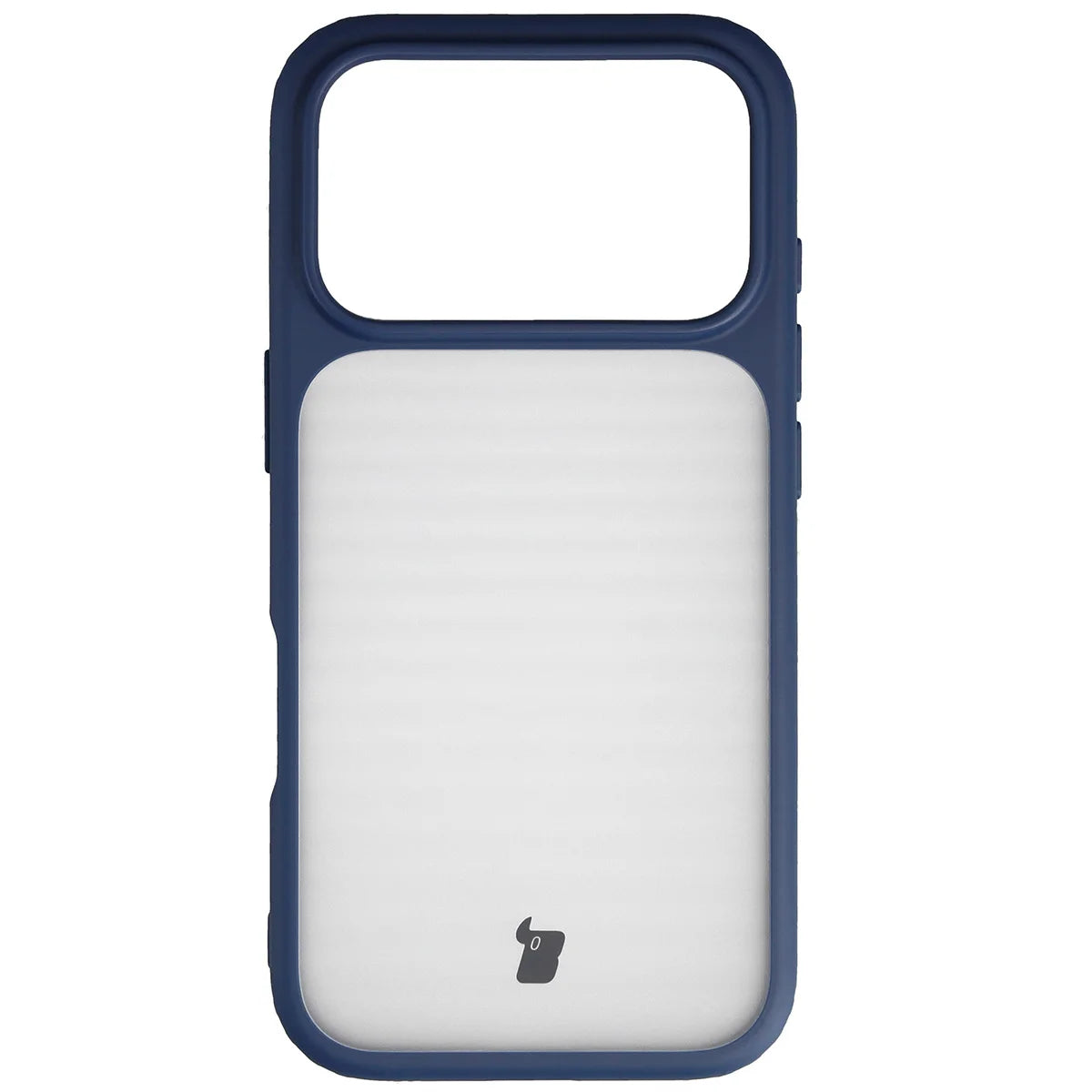 Handyhülle für iPhone 18 Pro / 17 Pro, Bizon Case Angelo, Semitransparent mit dunkelblauem Rahmen (2/6)