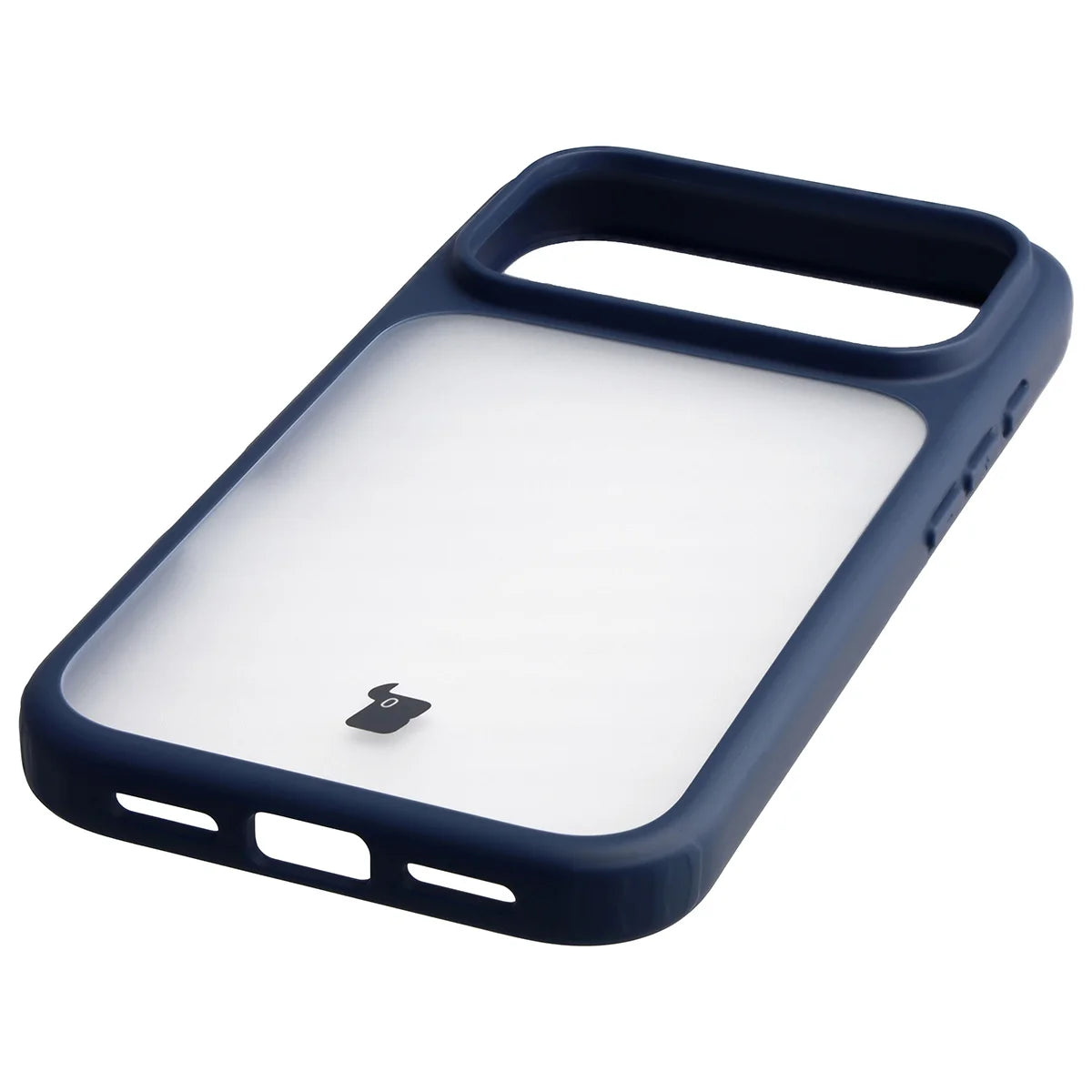 Handyhülle für iPhone 18 Pro / 17 Pro, Bizon Case Angelo, Semitransparent mit dunkelblauem Rahmen (5/6)