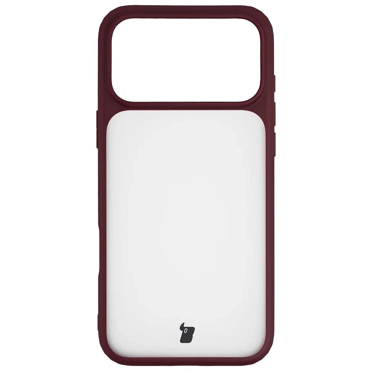 Handyhülle für iPhone 18 Pro Max / 17 Pro Max, Bizon Case Angelo, Semitransparent mit burgunderrotem Rahmen (2/6)