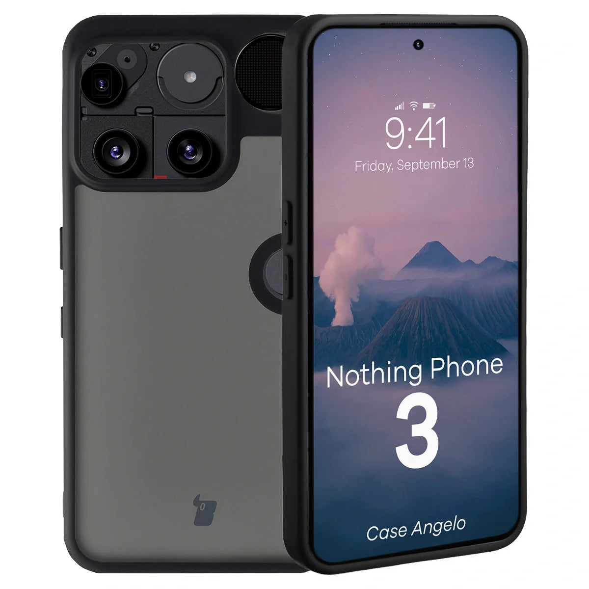 Handyhülle für Nothing Phone (3), Bizon Case Angelo, Getönte mit schwarzem Rahmen