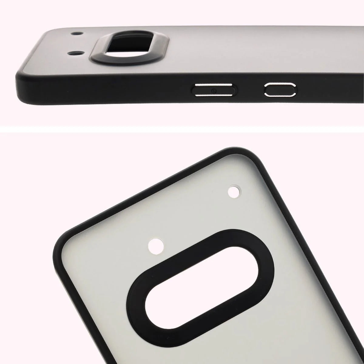 Handyhülle für Nothing Phone (3a), Bizon Case Angelo, Durchscheinend mit schwarzem Rahmen