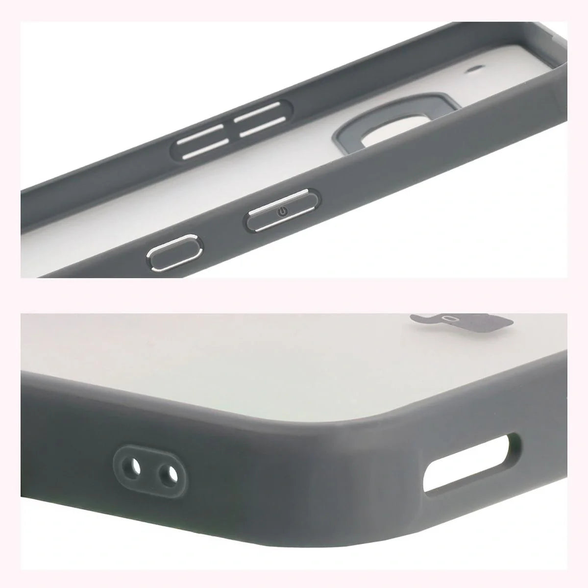 Handyhülle für Nothing Phone (3a), Bizon Case Angelo, Durchscheinend mit grauem Rahmen
