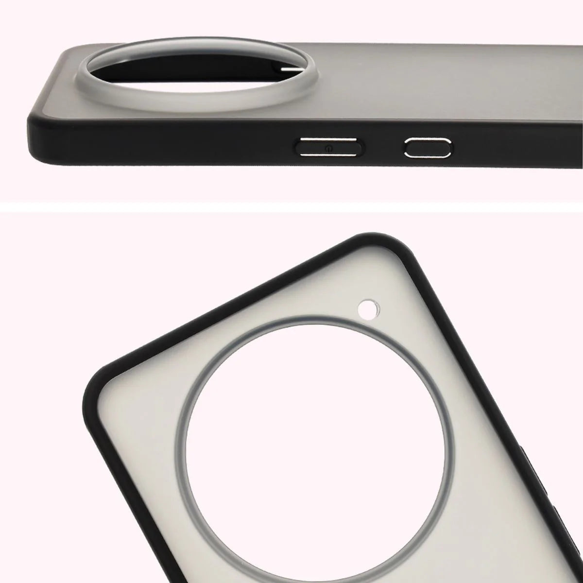 Handyhülle für Nothing Phone (3a) Pro, Bizon Case Angelo, Durchscheinend mit schwarzem Rahmen